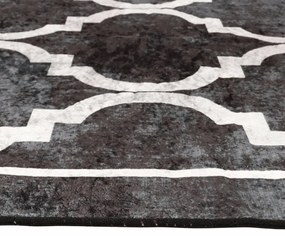 Tapete lavável antiderrapante 80x150 cm preto e branco