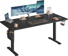 Secretária elétrica com altura ajustável,180 x 80 x (72-120) cm função de memória Preta