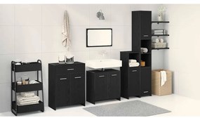 vidaXL Conjunto de Móveis para Banheiro com porta 4 pcs Carvalho Preto