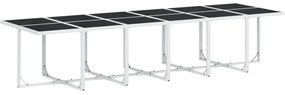 17 pcs conj. de jantar p/ jardim c/ almofadões textilene branco