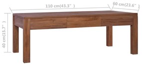 Mesa de centro 110x60x40 cm madeira de teca maciça