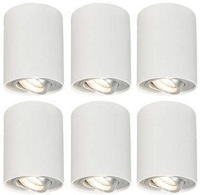 Conjunto de 6 focos brancos rotativos e inclináveis - Rondoo up Moderno