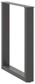 Pés para mesa de jantar em formato de U, 2 peças, antracite, 70x(72-73