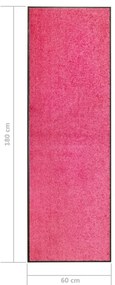 Tapete de porta lavável 60x180 cm rosa