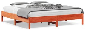 Cama sem colchão 180x200 cm pinho maciço castanho-mel