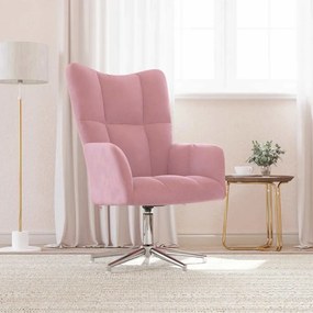 vidaXL Cadeira de descanso veludo rosa