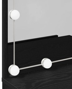 Mesa de Maquilhagem LED vidaXL em Carvalho Preto, 60x40x140 cm, Feita