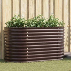 Cama Elevada para o Jardim vidaXL Castanho 160x80x81 cm Aço Galvanizado