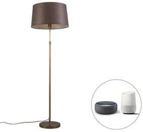 LED Candeeiro de pé inteligente bronze com cúpula castanha 45 cm incl. Wifi A60 - Parte Moderno,Design