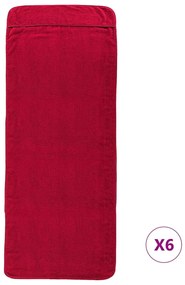 Toalhas de praia 6 pcs 60x135 cm tecido 400 GSM bordô