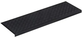 Tapetes de escada 5 pcs 25x75 cm borracha
