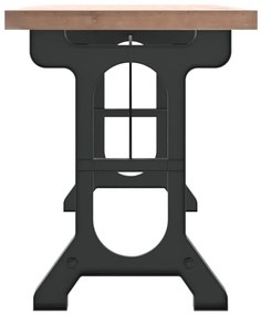 Mesa de jantar 110x65x82 cm madeira de abeto maciça e ferro