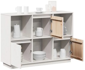 Aparador 110,5x35x80 cm madeira de pinho maciça branco