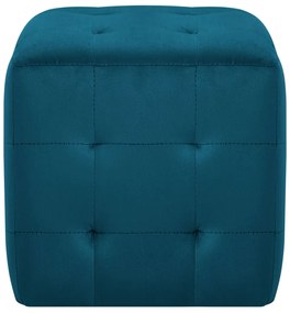 Pufe 2 pcs 30x30x30 cm veludo azul