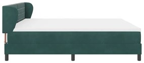 Cama Box Spring vidaXL com Colchão Verde Escuro 200x200 cm Veludo