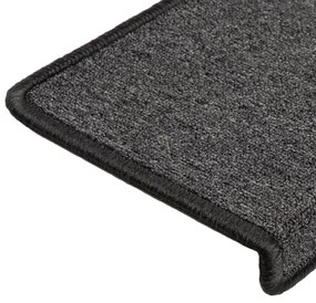 Tapete/carpete para degraus 15 pcs 65x21x4 cm antracite
