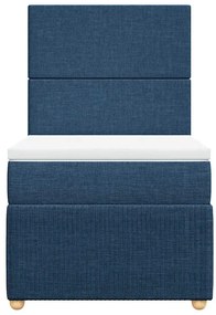 Cama com molas/colchão 90x190 cm tecido azul