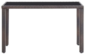5 pcs conjunto de jantar exterior c/ almofadões vime castanho