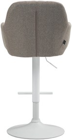 Banco de bar Natoma em tecido com estrutura branca 97-118 x 57 x 59 cm Castanho acinzentado
