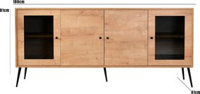 Console Calvin – Carvalho Preto – 180x81x41 cm