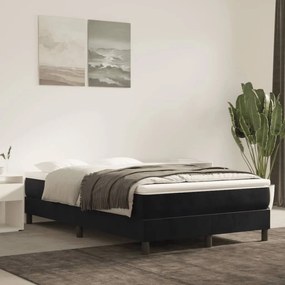 Estrutura de cama sem colchão 120x200 cm veludo preto