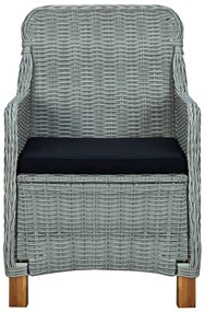 3 pcs conjunto de jantar para jardim cinzento-claro