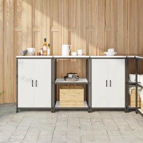 vidaXL Conjunto de Armazenamento de Cozinha 3 pcs Branco