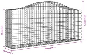 Cestos gabião arqueados 50pcs 200x30x80/100cm ferro galvanizado