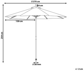 Guarda-sol de jardim em madeira ⌀ 270 cm creme claro TOSCANA Beliani