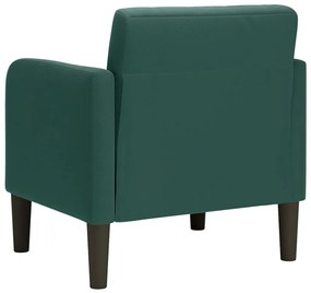 Poltrona com apoio de braços 54 cm veludo verde-escuro