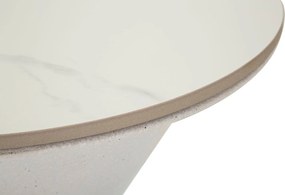 Mesa de Centro White Double - Base de Ferro e Topo Cerâmico Branco - Ø