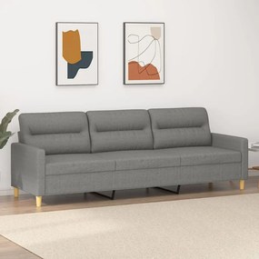 vidaXL Sofá de 3 lugares 210 cm tecido cinza-escuro