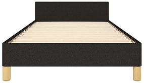 Estrutura cama c/ cabeceira sem colchão tecido 90x190 cm preto