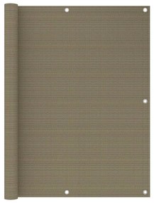 vidaXL Tela de varanda 120x600 cm PEAD cinzento-acastanhado