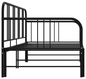 Estrutura sofá-cama de puxar 90x200 cm metal preto