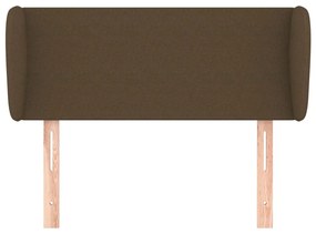 Cabeceira de cama c/ abas tecido 93x23x78/88 cm castanho-escuro