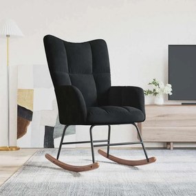 vidaXL Cadeira de baloiço veludo preto