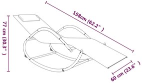 Espreguiçadeira baloiço 2 pcs aço e textilene cor creme