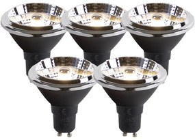Conjunto de 5 lâmpadas LED AR70 GU10 6W 2000K-3000K dim a quente