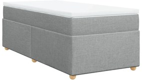 Cama com molas/colchão 100x200 cm tecido cinzento-claro
