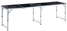 vidaXL Mesa para beer pong dobrável 240 cm preto