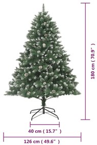 Árvore de Natal artificial com suporte PVC 180 cm
