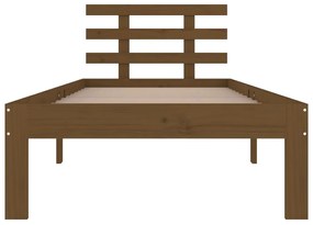 Estrutura de cama 100x200 cm madeira maciça castanho mel