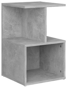 Mesa de cabeceira 35x35x55 cm contraplacado cinzento cimento