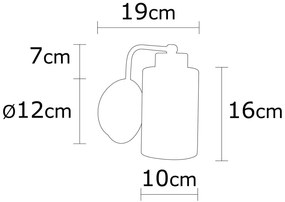 Candeeiro de Parede Balcova – Prateado – 12 cm x 20 cm