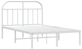 Estrutura de cama com cabeceira 120x190 cm metal branco