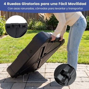Base para guarda-sol de exterior com rodas 84 x 84 cm , de alta resistência, enchimento com água ou areia, portátil, para terraço, jardim ou piscina P