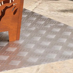 vidaXL Degrau Retangular 2 pcs Prateado 100 x 50 cm Alumínio