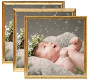 vidaXL Molduras para parede 3 pcs 50x50 cm MDF dourado
