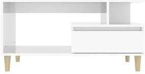 Mesa centro 90x49x45 cm derivados de madeira branco brilhante